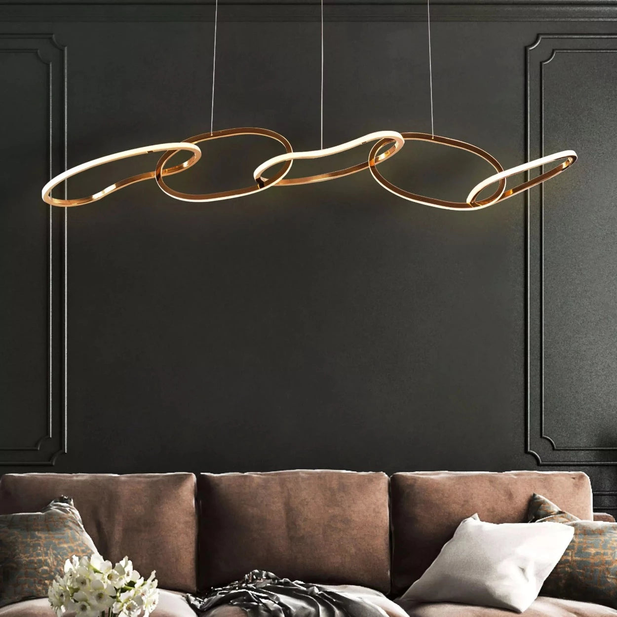 Chandeliers for Low Ceilings to Avoid OvercrowdingANKUR GEOM UNITY LOOP CONTEMPORARY LED CHANDELIER Chandeliers for Low Ceilings to Avoid OvercrowdingANKUR GEOM UNITY LOOP CONTEMPORARY LED CHANDELIER