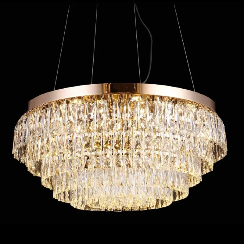 Chandeliers for Living Rooms to Create a Focal PointANKUR ROUND WU LAYERED SPARKLING CRYSTAL LED CHANDELIER Chandeliers for Living Rooms to Create a Focal PointANKUR ROUND WU LAYERED SPARKLING CRYSTAL LED CHANDELIER