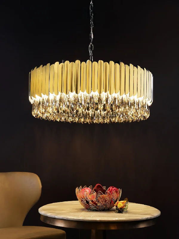 Chandeliers with Metal Frames in Copper FinishAudrey Gold Chandelier