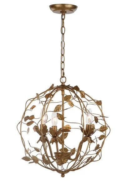 Chandeliers with Metal Frames in Gold FinishAUSTEN CAGE CHANDELIER