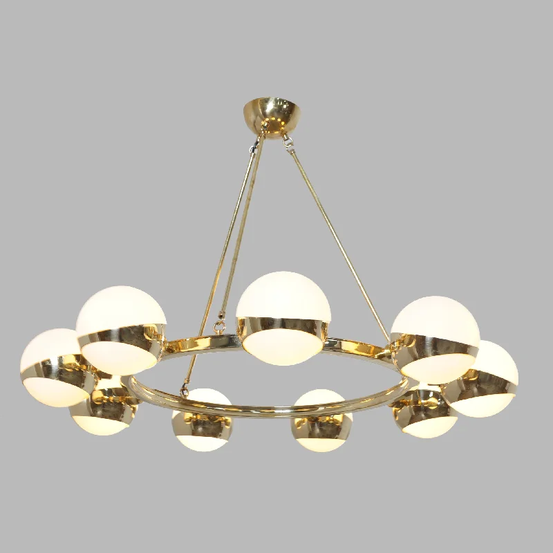 Chandeliers for High Ceilings to Fill Vertical SpaceBrass Ring 9 Chandelier