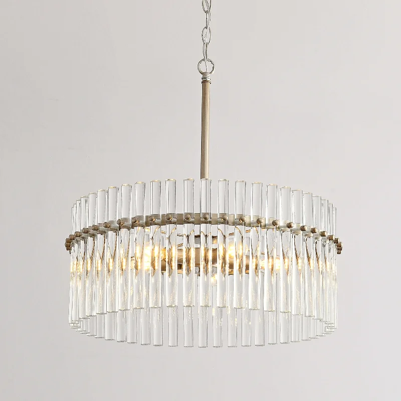 Chandeliers with Metal Frames in Black FinishCasandra Brushed Champagne Silver 5-light Crystal Chandelier Chandeliers with Metal Frames in Black FinishCasandra Brushed Champagne Silver 5-light Crystal Chandelier