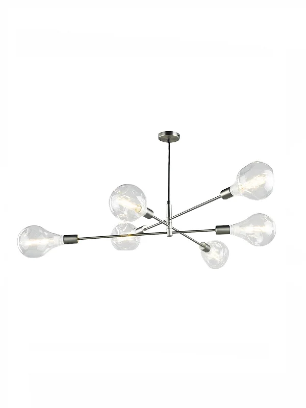 Chandeliers for High Ceilings to Fill Vertical SpaceDar Alana 6 Light Satin Chrome Pendant Chandeliers for High Ceilings to Fill Vertical SpaceDar Alana 6 Light Satin Chrome Pendant