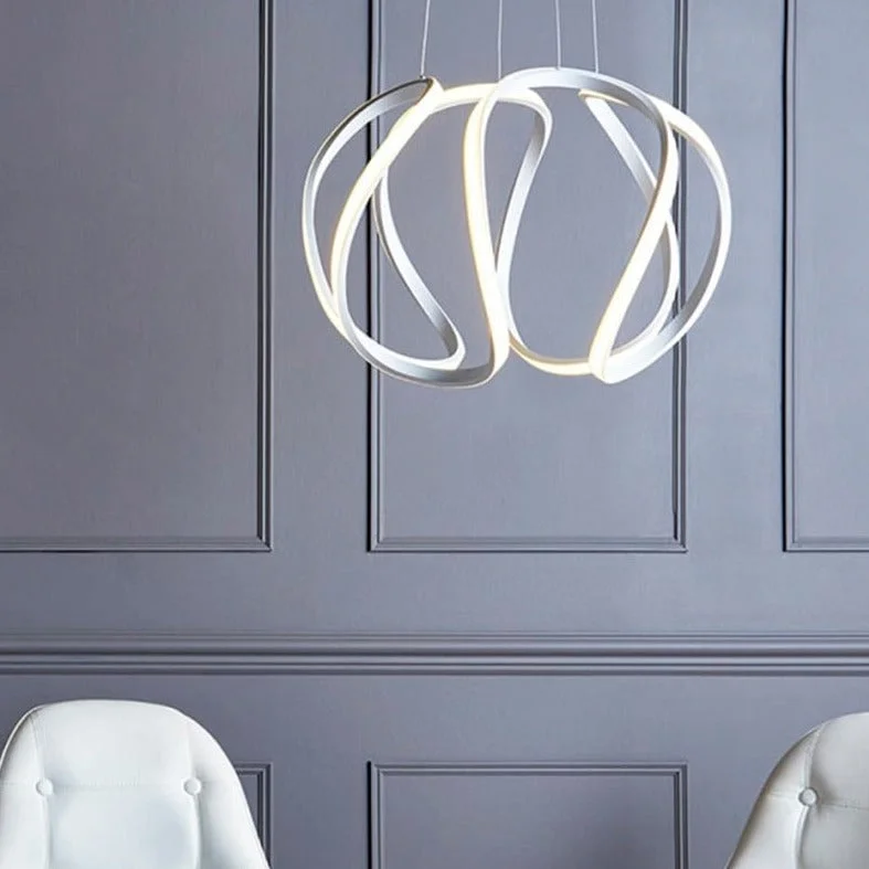 Chandeliers with Metal Frames in Bronze FinishDar Alonsa LED Pendant White Large