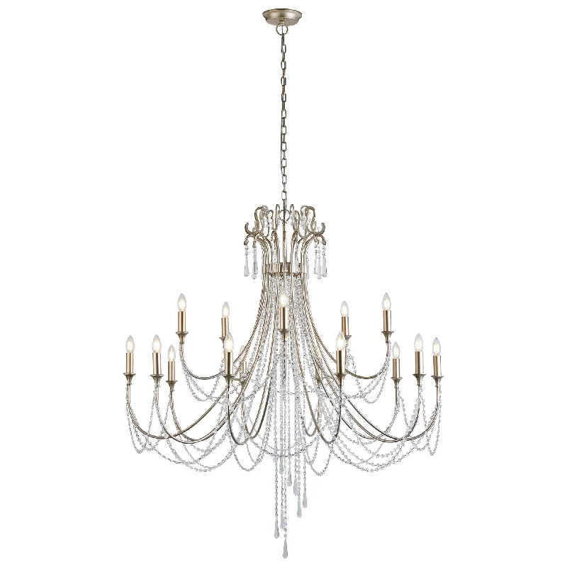 Chandeliers with Metal Frames in Gold FinishDiyas IL31847 Celine Pendant Chandelier 15 Light E14 Aged Silver/Clear Crystal Chandeliers with Metal Frames in Gold FinishDiyas IL31847 Celine Pendant Chandelier 15 Light E14 Aged Silver/Clear Crystal