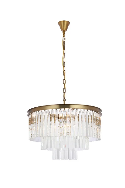 Chandeliers with Metal Frames in Black FinishSydney Nine Light Chandelier