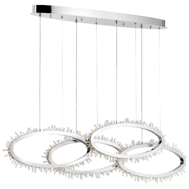 Chandeliers with Colored Glass for a Splash of ColorEurofase Scoppia 4-Light LED Linear Chandelier Chandeliers with Colored Glass for a Splash of ColorEurofase Scoppia 4-Light LED Linear Chandelier