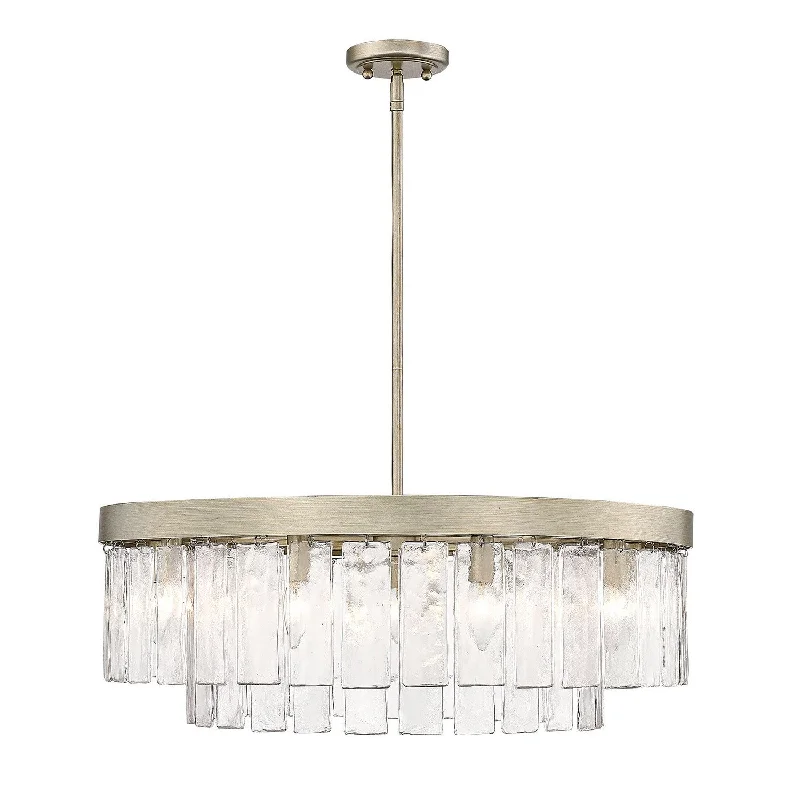 Chandeliers with Metal Frames in Black FinishCiara WG Nine Light Chandelier