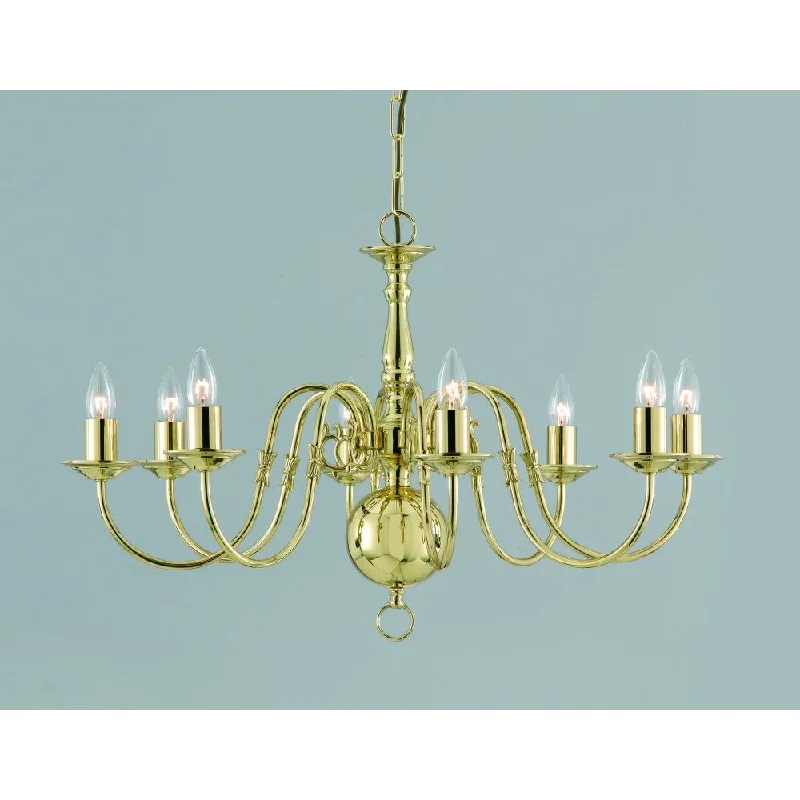Chandeliers with Metal Frames in Copper FinishImpex BF00350/08/PB Flemish Chandelier Polished Brass Chandeliers with Metal Frames in Copper FinishImpex BF00350/08/PB Flemish Chandelier Polished Brass