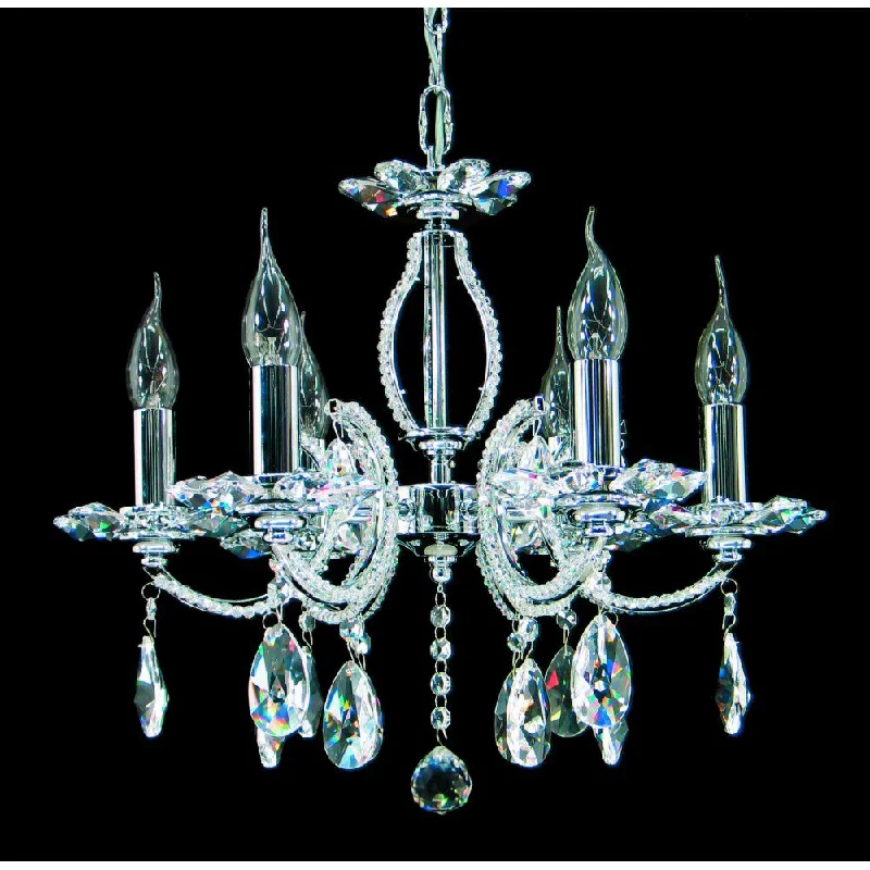 Chandeliers with Metal Frames in Black FinishImpex CE07100/06/CH Rouen Lead Crystal Chrome Chandeliers with Metal Frames in Black FinishImpex CE07100/06/CH Rouen Lead Crystal Chrome