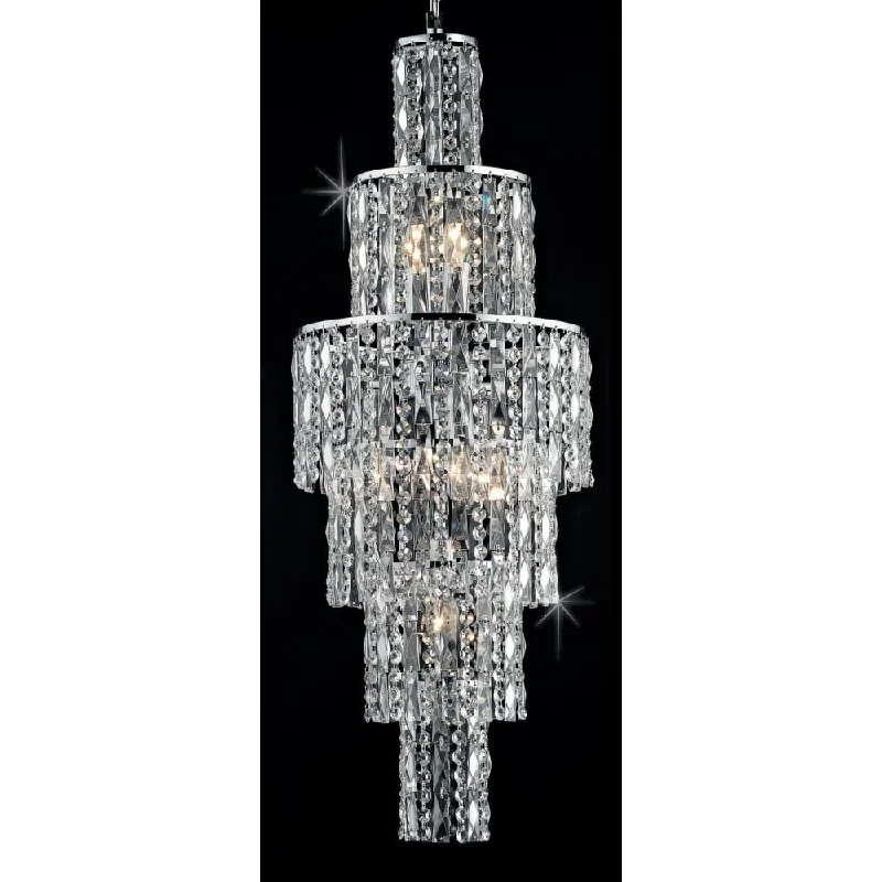 Mid - Century Modern Chandeliers for Vintage AppealImpex CF03220/06/CH New York 6 Light Chrome Cascade Mid - Century Modern Chandeliers for Vintage AppealImpex CF03220/06/CH New York 6 Light Chrome Cascade