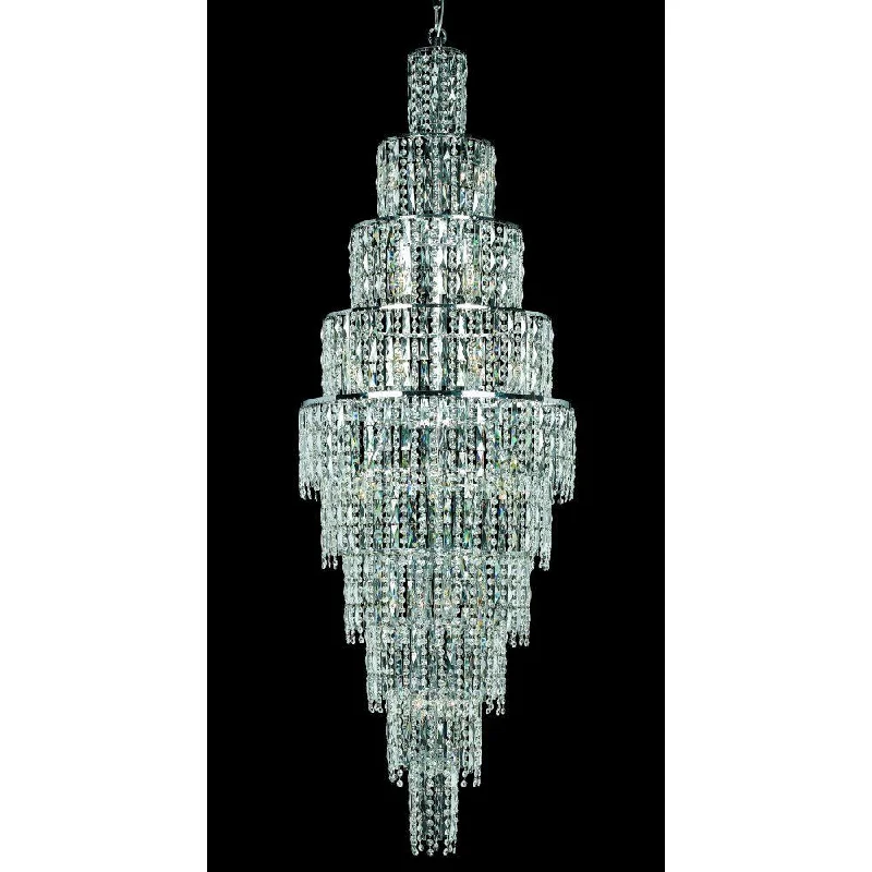Chandeliers with Colored Glass for a Splash of ColorImpex CF03220/24/CH New York Chrome Cascade