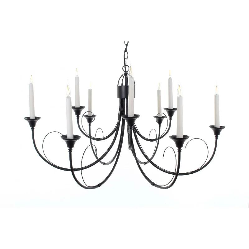 Chandeliers with Adjustable Height for Custom InstallationImpex SMRR00119/MBLK Classica Original 9 Light Chandelier Matt Black