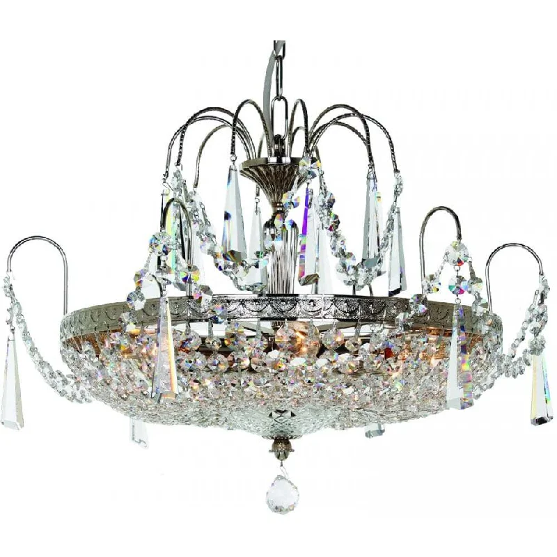 Chandeliers with Sputnik - Style Design for a Futuristic VibeImpex ST00127/46/06/N Rostock 6 Light Chandelier Lead Crystal Nickel