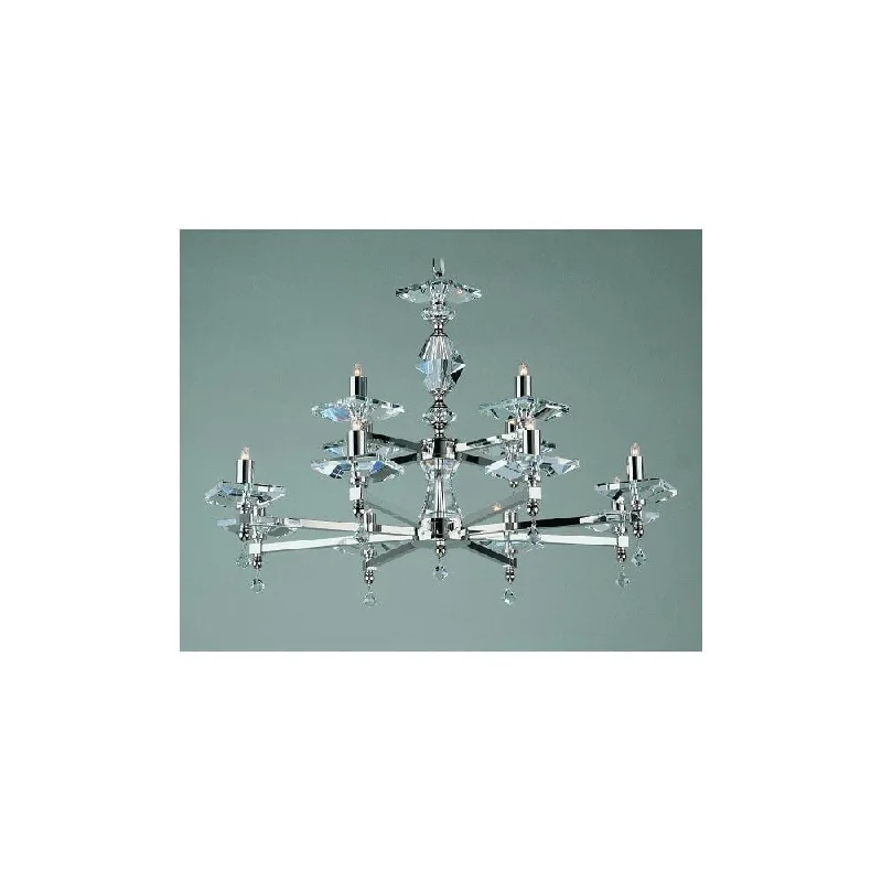 Traditional Brass Chandeliers for Classic InteriorsImpex STH04054/8+4/N Capri 12 Light Optic Glass Chandelier