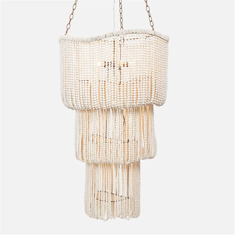 Chandeliers with Candle - Style Bulbs for a Classic AestheticMade Goods Belva Three-Tiered Wood Beads Chandelier Chandeliers with Candle - Style Bulbs for a Classic AestheticMade Goods Belva Three-Tiered Wood Beads Chandelier