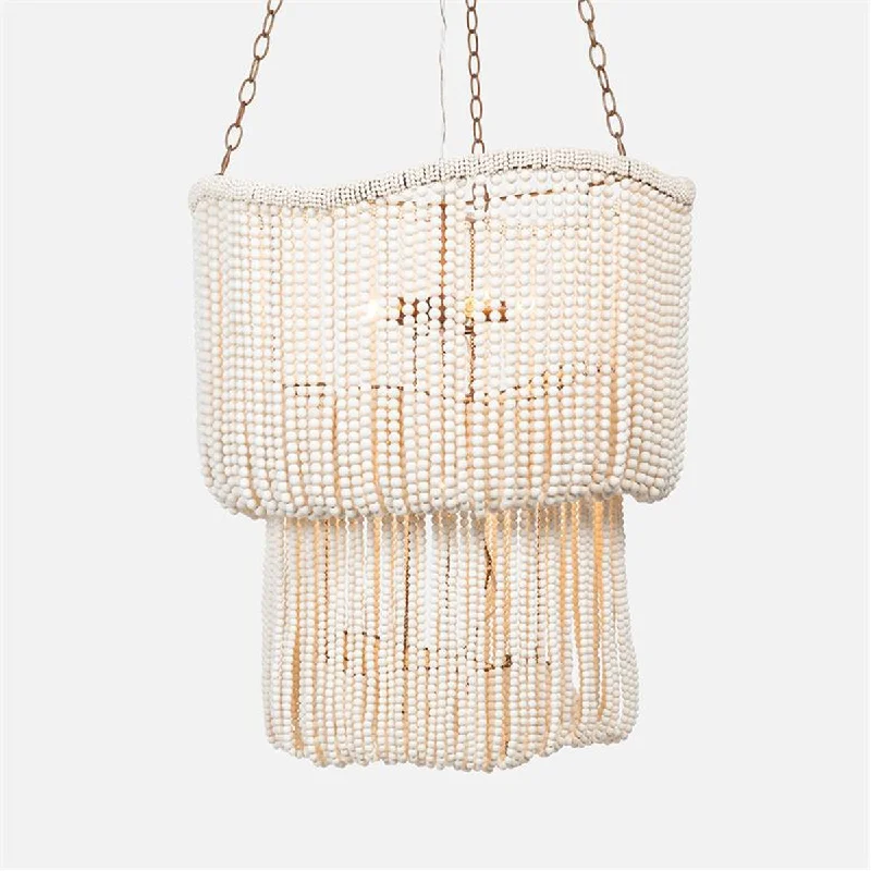 Chandeliers with Clear Crystal for a Sparkling EffectMade Goods Belva Two-Tiered Wood Beads Chandelier Chandeliers with Clear Crystal for a Sparkling EffectMade Goods Belva Two-Tiered Wood Beads Chandelier