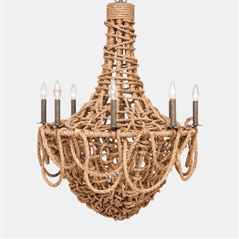 Chandeliers with Sputnik - Style Design for a Futuristic VibeMade Goods Laszlo Abaca Rope 8-Light Chandelier