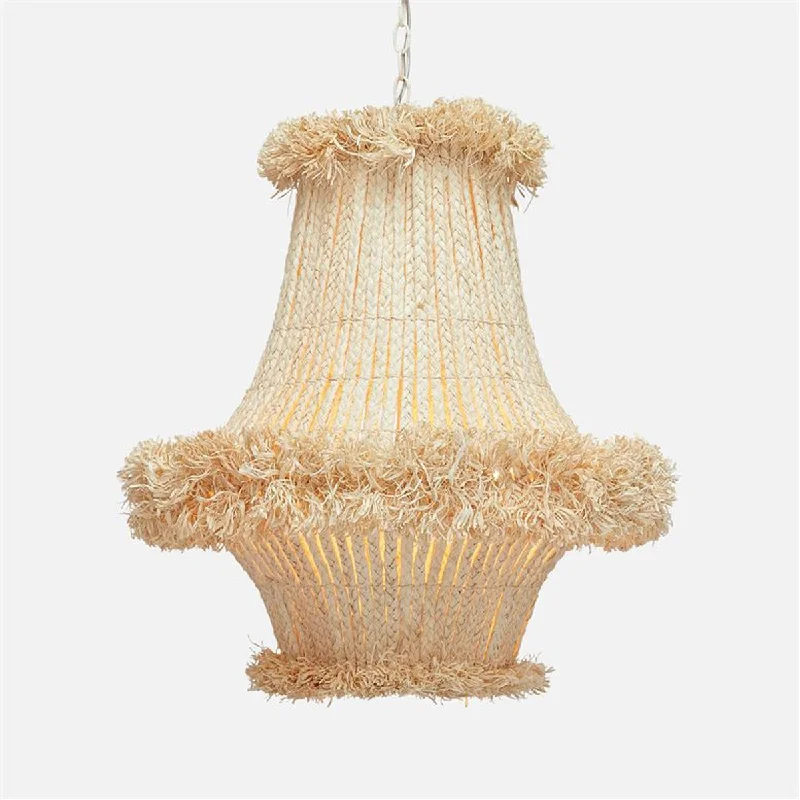 Minimalist Chandeliers for Sleek and Simple InteriorsMade Goods Lidor Playful Raffia Chandelier
