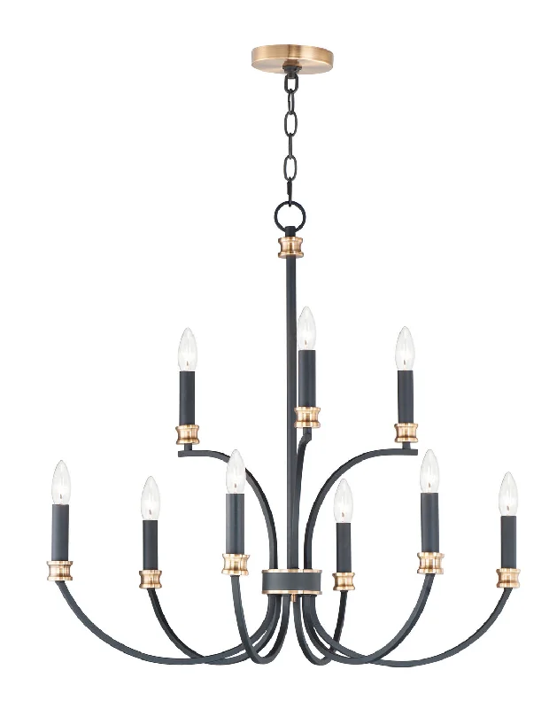 Art Deco Chandeliers for a Retro - Glam LookMaxim Charlton 11377BKAB Chandelier Light - Black / Antique Brass