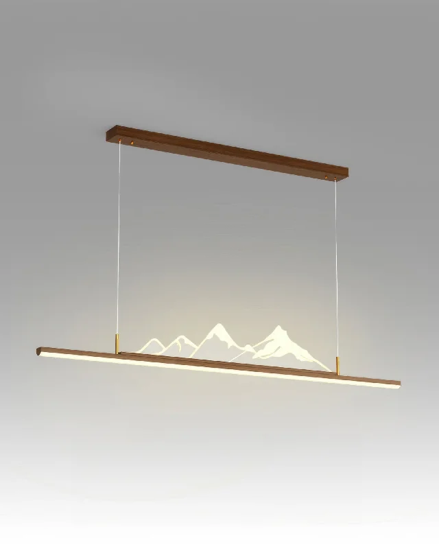 Chandeliers with Dimmable Lights for Ambiance ControlPendant light with long wood grain Japanese Zen Chandeliers with Dimmable Lights for Ambiance ControlPendant light with long wood grain Japanese Zen