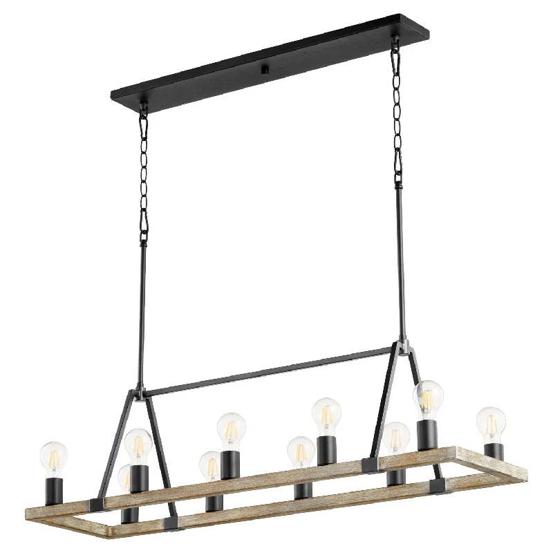 Industrial Iron Chandeliers for Loft - Inspired SpacesQuorum Paxton 84-10-6941 Pendant Light - Textured Black W/ Weathered Oak Finish Industrial Iron Chandeliers for Loft - Inspired SpacesQuorum Paxton 84-10-6941 Pendant Light - Textured Black W/ Weathered Oak Finish