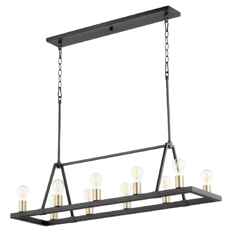Chandeliers with Adjustable Arms for Directional LightingQuorum Paxton 84-10-6980 Pendant Light - Textured Black W/ Aged Brass Chandeliers with Adjustable Arms for Directional LightingQuorum Paxton 84-10-6980 Pendant Light - Textured Black W/ Aged Brass