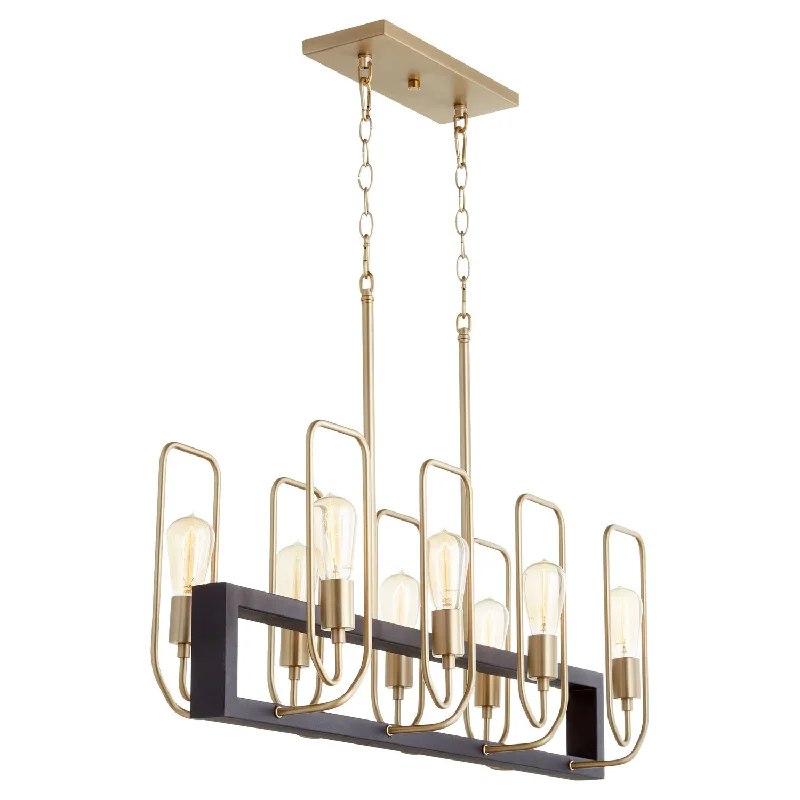 Chandeliers with Metal Frames in Gold FinishQuorum Howe 66-8-6980 Pendant Light - Textured Black W/ Aged Brass Chandeliers with Metal Frames in Gold FinishQuorum Howe 66-8-6980 Pendant Light - Textured Black W/ Aged Brass