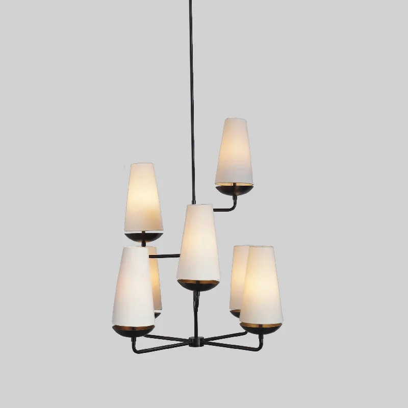 Ceiling - Mounted Chandeliers for Standard CeilingsSeven Linen Shade Linear Light Brass Chandelier Fixture Ceiling - Mounted Chandeliers for Standard CeilingsSeven Linen Shade Linear Light Brass Chandelier Fixture