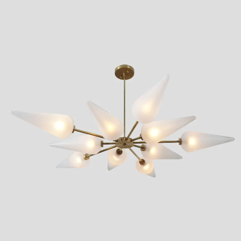 Chandeliers with Metal Frames in Gold FinishTen Glass Shade Light Brass Sputnik Chandelier Ceiling Light Chandeliers with Metal Frames in Gold FinishTen Glass Shade Light Brass Sputnik Chandelier Ceiling Light