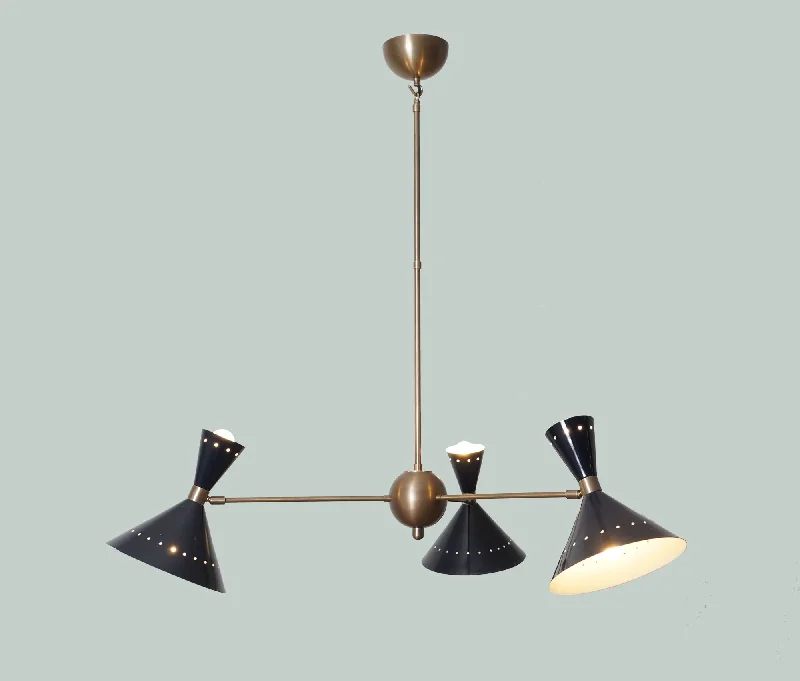 Chandeliers with Clear Crystal for a Sparkling EffectThree Cone Shade Light Brass Sputnik Chandelier Chandeliers with Clear Crystal for a Sparkling EffectThree Cone Shade Light Brass Sputnik Chandelier