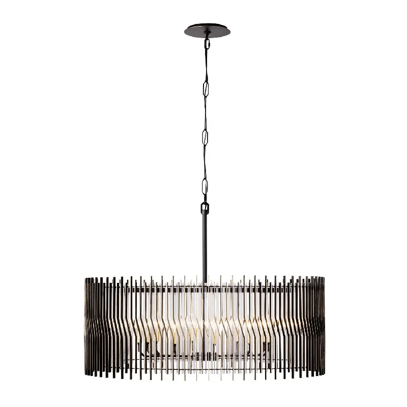 Incandescent Chandeliers for a Warm and Traditional GlowVaraluz Park Row 393P10MBFG Pendant Light - Matte Black/French Gold