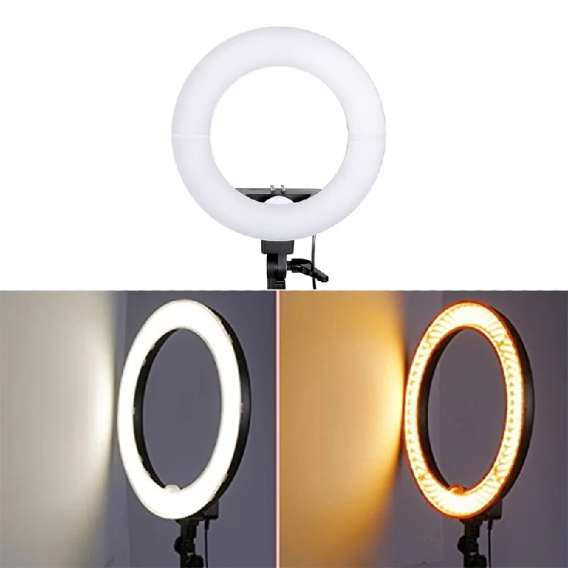 Fabric Floor Lamp with a Linen Shade for a Relaxed Aesthetic12" LED Selfie Fluorescent Ring Light and 2m Light Stands - Black