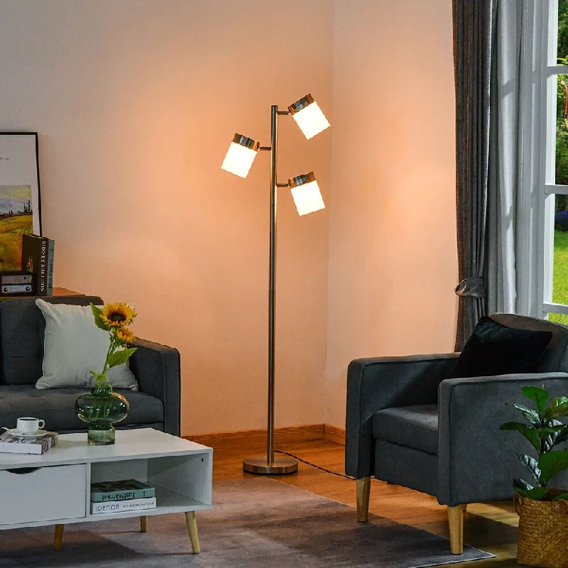  Way Switch Floor Lamp for Multiple Light Intensity Levels3 Light Floor Lamp Rotatable Modern Adjustable Lamp w/ Leak Design