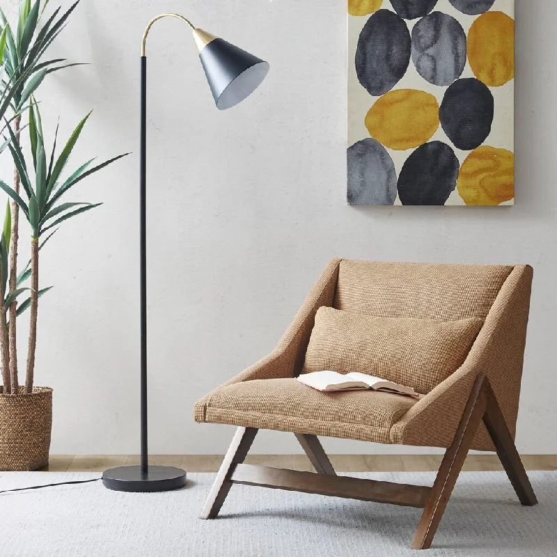 Metal Floor Lamp with a Matte Black Finish for a Sleek Look60"H Modern Arched Metal Floor Lamp with Chimney Shade, Metal Stem and Round Base, Matte Black Metal Floor Lamp with a Matte Black Finish for a Sleek Look60"H Modern Arched Metal Floor Lamp with Chimney Shade, Metal Stem and Round Base, Matte Black