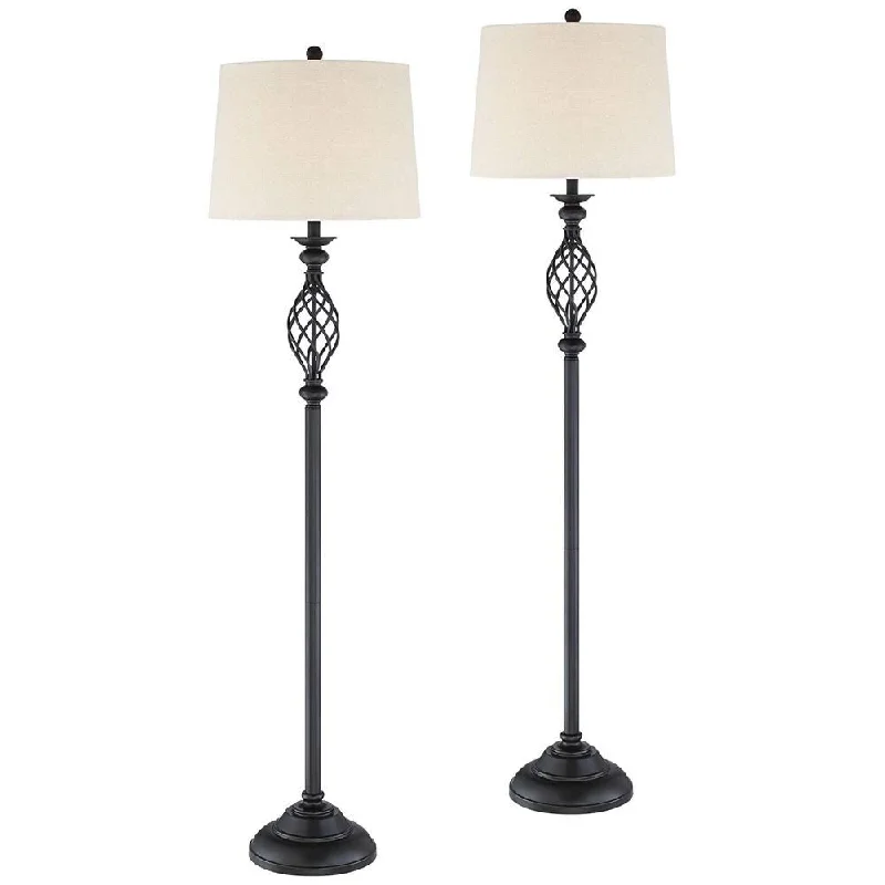 Smart Floor Lamp with Voice Control and Bluetooth Connectivity63" Bronze Iron Scroll Floor Lamps Set of 2 - 18" x 63" Smart Floor Lamp with Voice Control and Bluetooth Connectivity63" Bronze Iron Scroll Floor Lamps Set of 2 - 18" x 63"