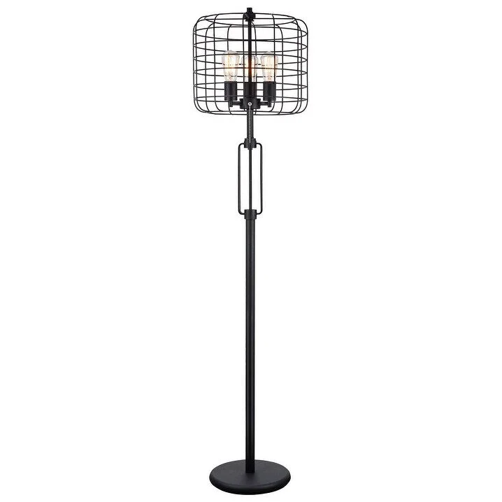 Smart Floor Lamp with Voice Control and Bluetooth Connectivity65"H BLACK INDUSTRIAL WIRE CAGE FLOOR LAMP W/ EDISON Bulb