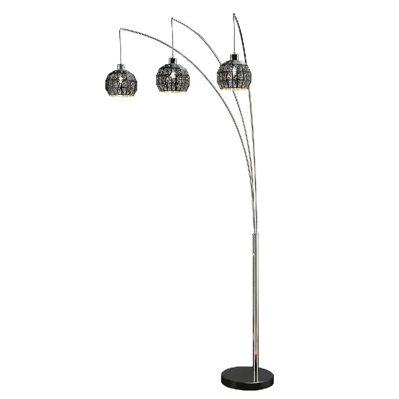 Wood Floor Lamp with Natural Grain for a Warm and Organic Feel89"H 3-Arm Arc Floor Lamp