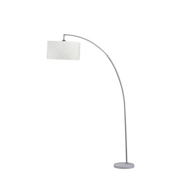 Dimmable Floor Lamp for Adjustable Lighting AmbianceACME Cagney Arched Floor Lamp, White and Brushed Steel