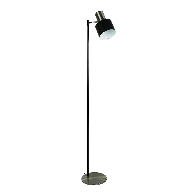 Dimmable Floor Lamp for Adjustable Lighting AmbianceAri 1 Light Floor Lamp Black With Brushed Chrome Head