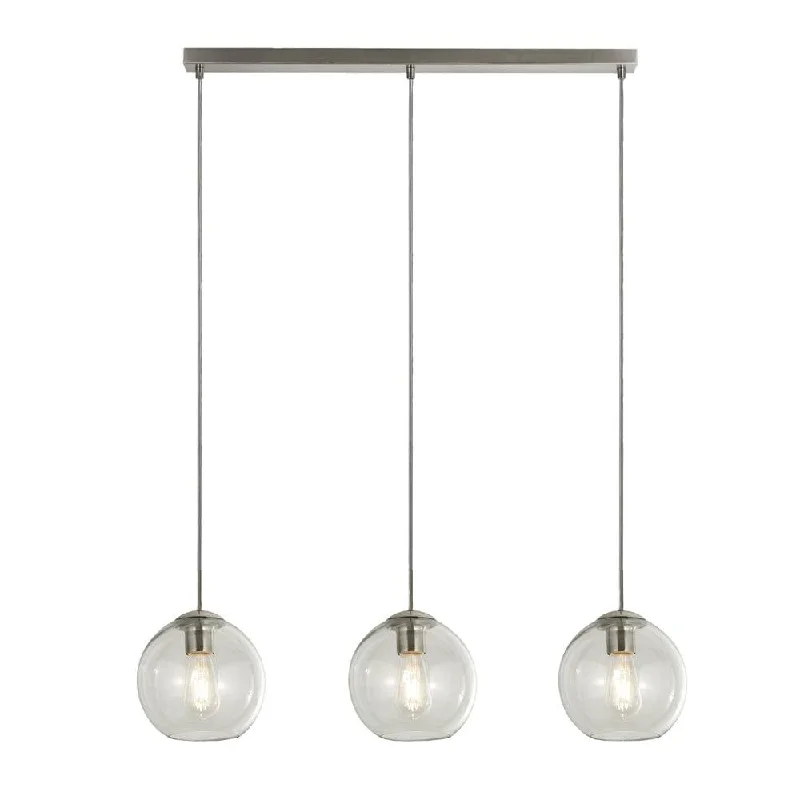 USB Charging Port Floor Lamp for Convenient Device ChargingBalls 3 Light Chrome Bar Pendant With Clear Glass Shades
