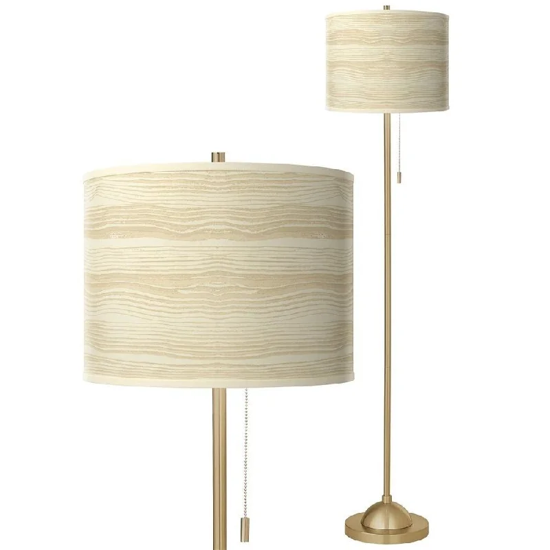 Modern Minimalist Floor Lamp for Contemporary Living RoomsBirch Blonde Warm Gold Stick Floor Lamp - 13" x 62"