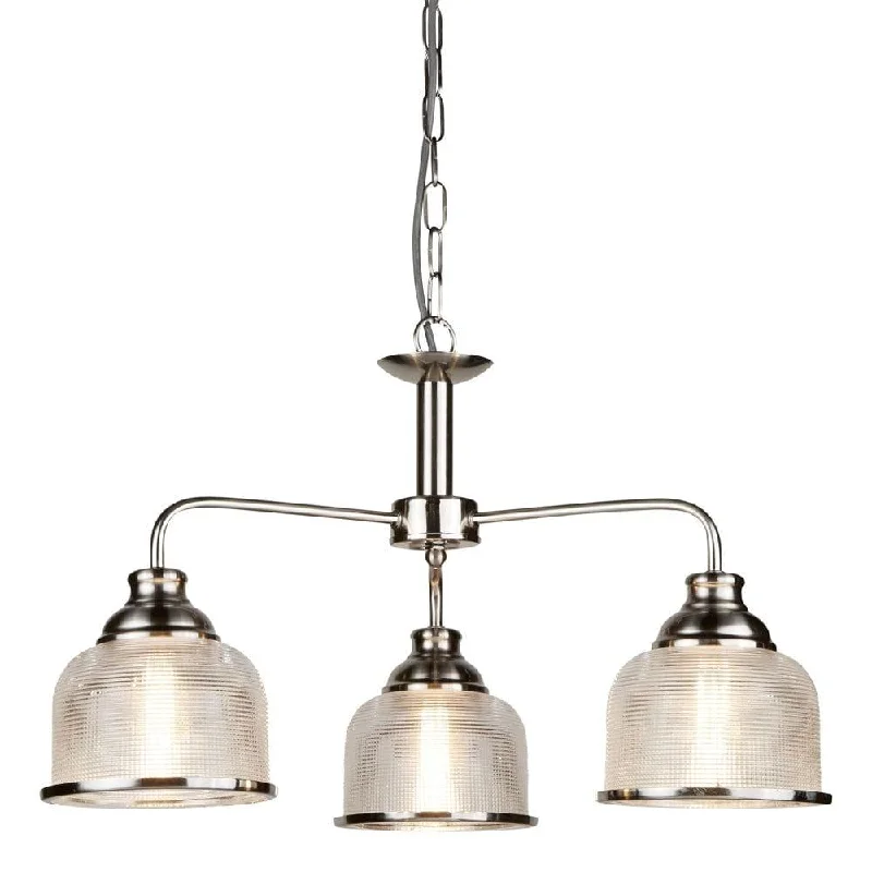 Victorian Style Floor Lamp for Traditional and Elegant InteriorsBistro II 3 Light Silver Pendant - Holophane Glass Shades Victorian Style Floor Lamp for Traditional and Elegant InteriorsBistro II 3 Light Silver Pendant - Holophane Glass Shades