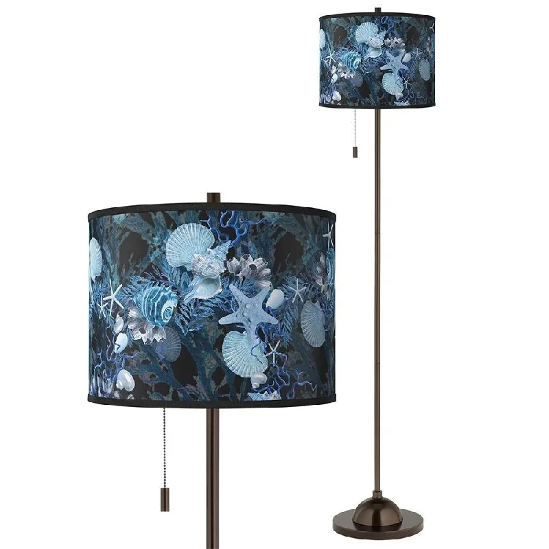 Glass Floor Lamp with Frosted Shades for Soft Diffused LightBlue Seas Bronze Club Floor Lamp - 13" x 63"