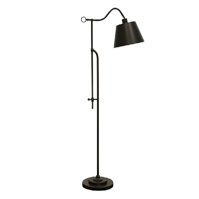 Industrial Style Floor Lamp with Exposed Bulbs for Loft ApartmentsBronze Floor Lamp - Black Metal Shade Industrial Style Floor Lamp with Exposed Bulbs for Loft ApartmentsBronze Floor Lamp - Black Metal Shade