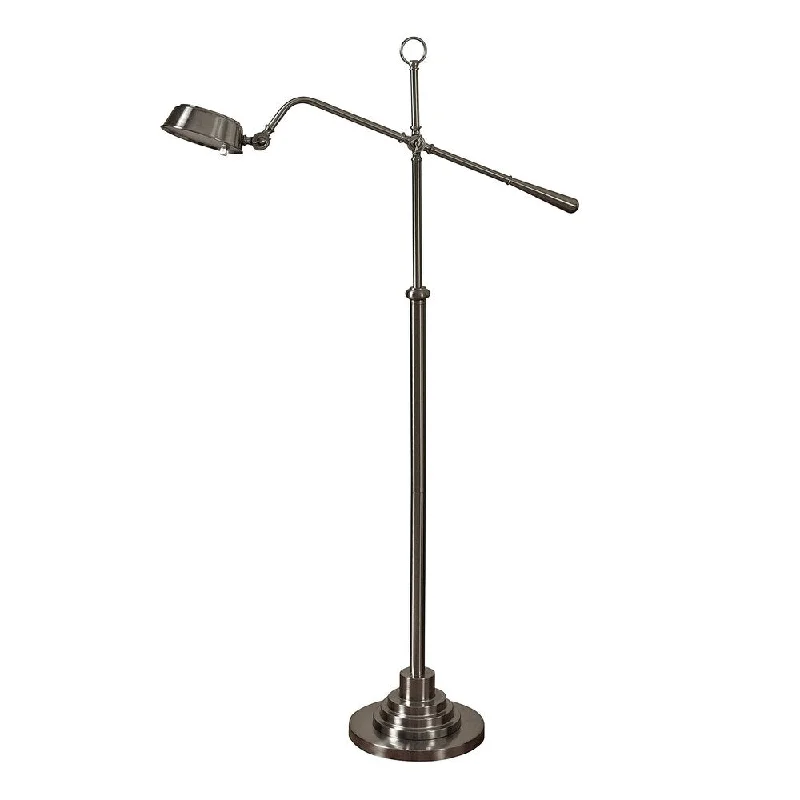 Bohemian Inspired Floor Lamp for Eclectic Home DecorBrushed Steel Floor Lamp - Brushed Steel Metal Shade Bohemian Inspired Floor Lamp for Eclectic Home DecorBrushed Steel Floor Lamp - Brushed Steel Metal Shade