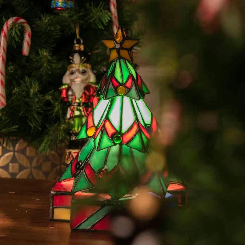 USB Charging Port Floor Lamp for Convenient Device ChargingChristmas Tree Tiffany Lamp - Tiffany Lighting Direct