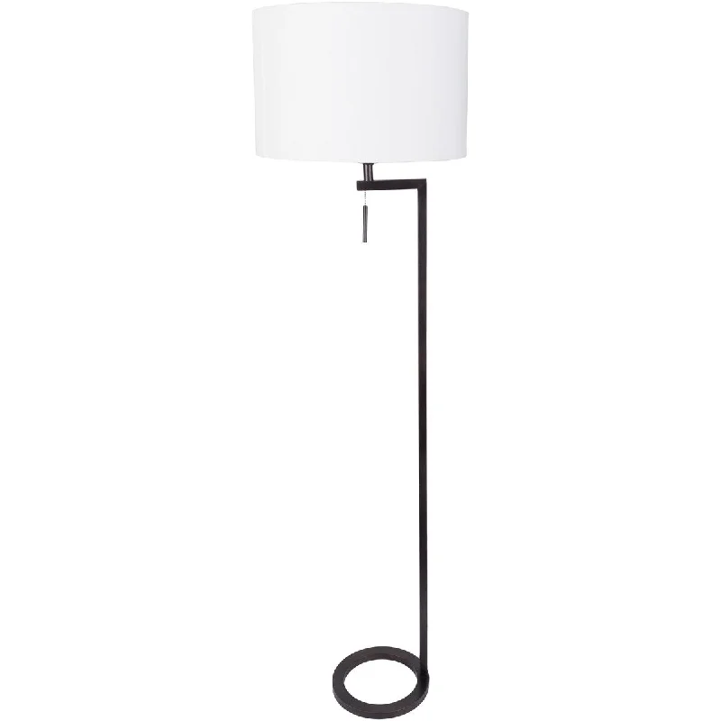 Smart Floor Lamp with Voice Control and Bluetooth ConnectivityCloven Floor Lamp with Black Base and White Shade