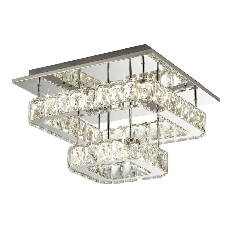 Industrial Style Floor Lamp with Exposed Bulbs for Loft ApartmentsClover LED 2 Tier Chrome & Crystal Flush Ceiling Light Industrial Style Floor Lamp with Exposed Bulbs for Loft ApartmentsClover LED 2 Tier Chrome & Crystal Flush Ceiling Light