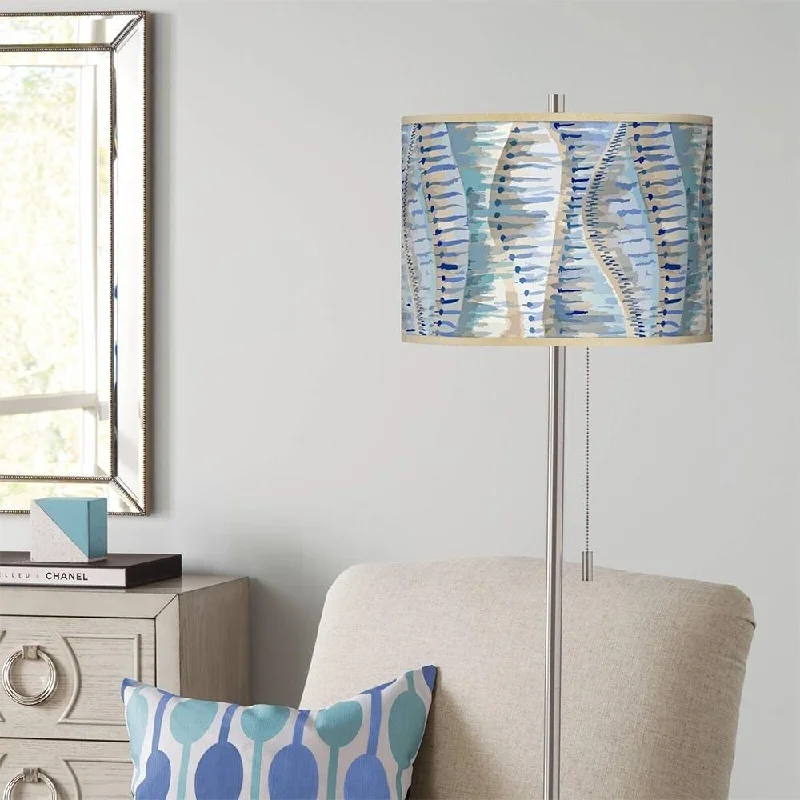 USB Charging Port Floor Lamp for Convenient Device ChargingCoastal Floor Lamp Brushed Nickel Siren Shade for Living Room - 13" x 62" USB Charging Port Floor Lamp for Convenient Device ChargingCoastal Floor Lamp Brushed Nickel Siren Shade for Living Room - 13" x 62"